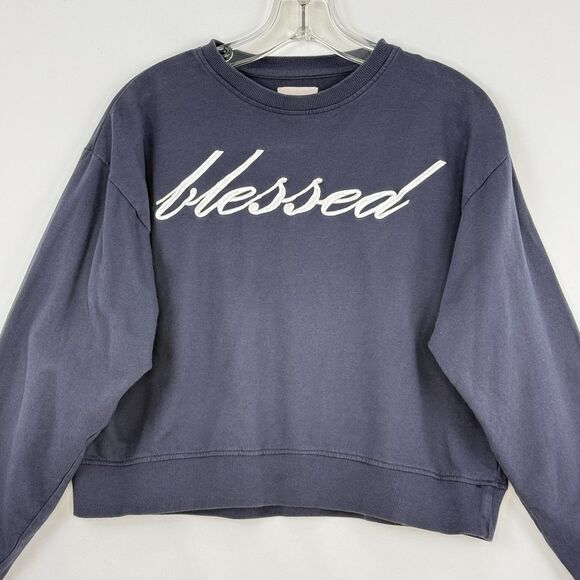 Isa & Ella Women’s Cropped Crewneck Pullover Sweatshirt Gray Small - Picture 2 of 12